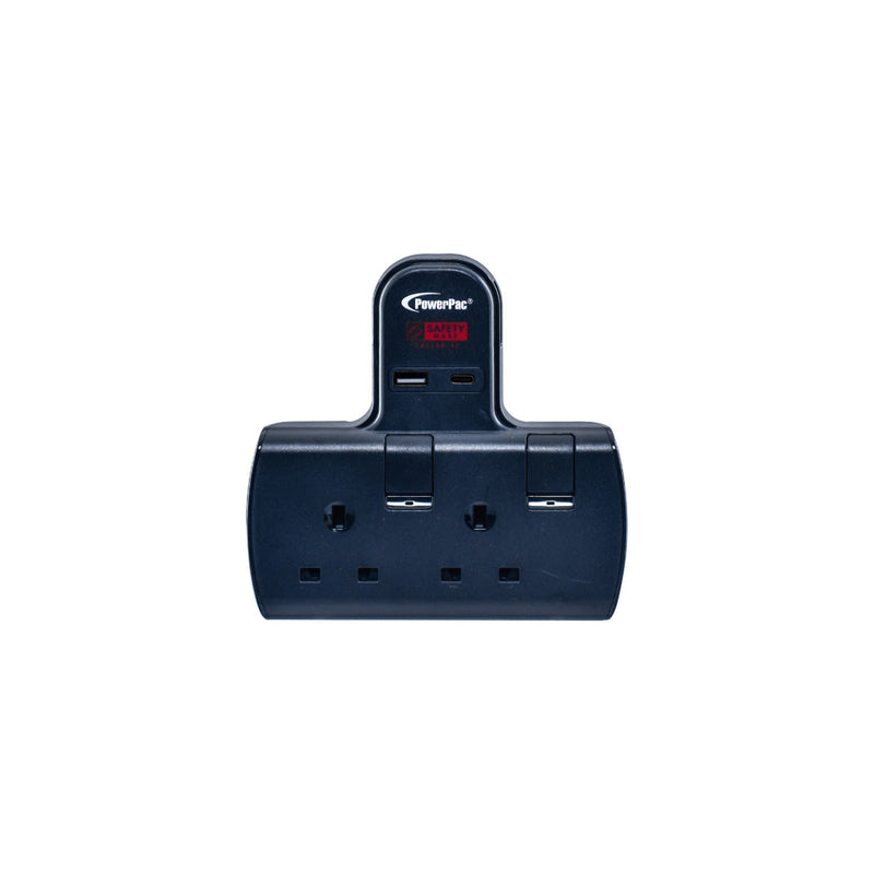 PowerPac 2-Way Multi Plug Extension Adapter PP292UBK