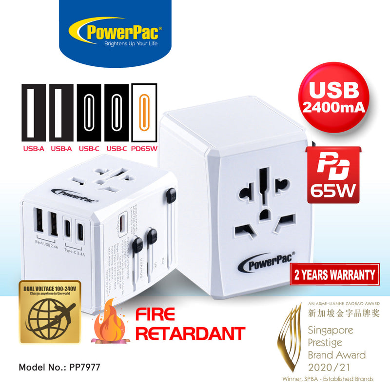 PowerPac 65W Universal Travel Adapter PP7977
