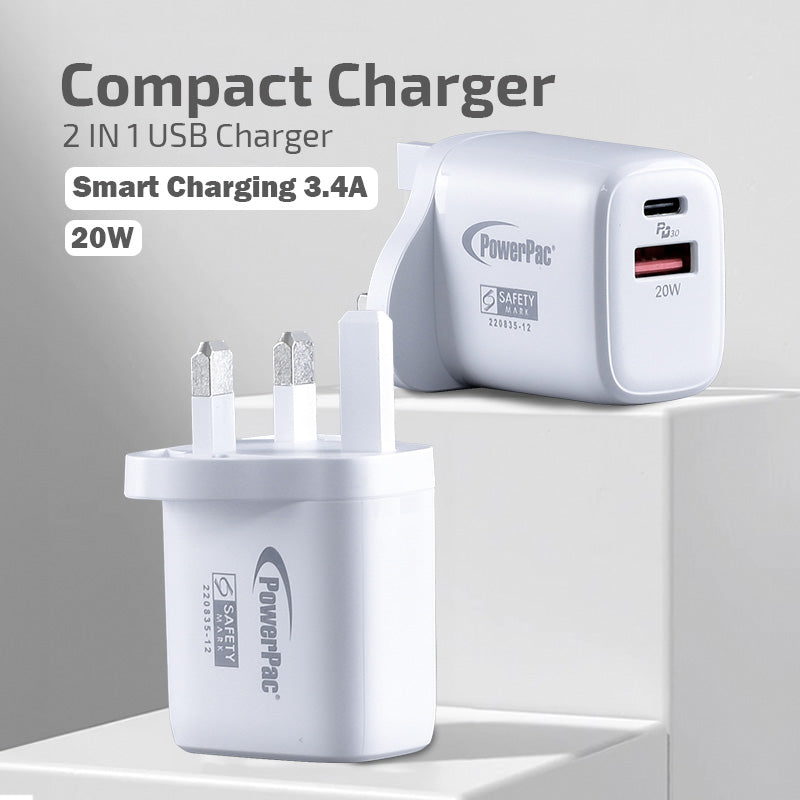 PowerPac 20W USB Smart & Fast Charger PP7982WH