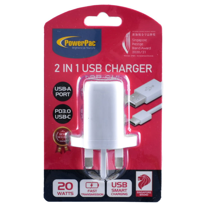 PowerPac 20W USB Smart & Fast Charger PP7982WH