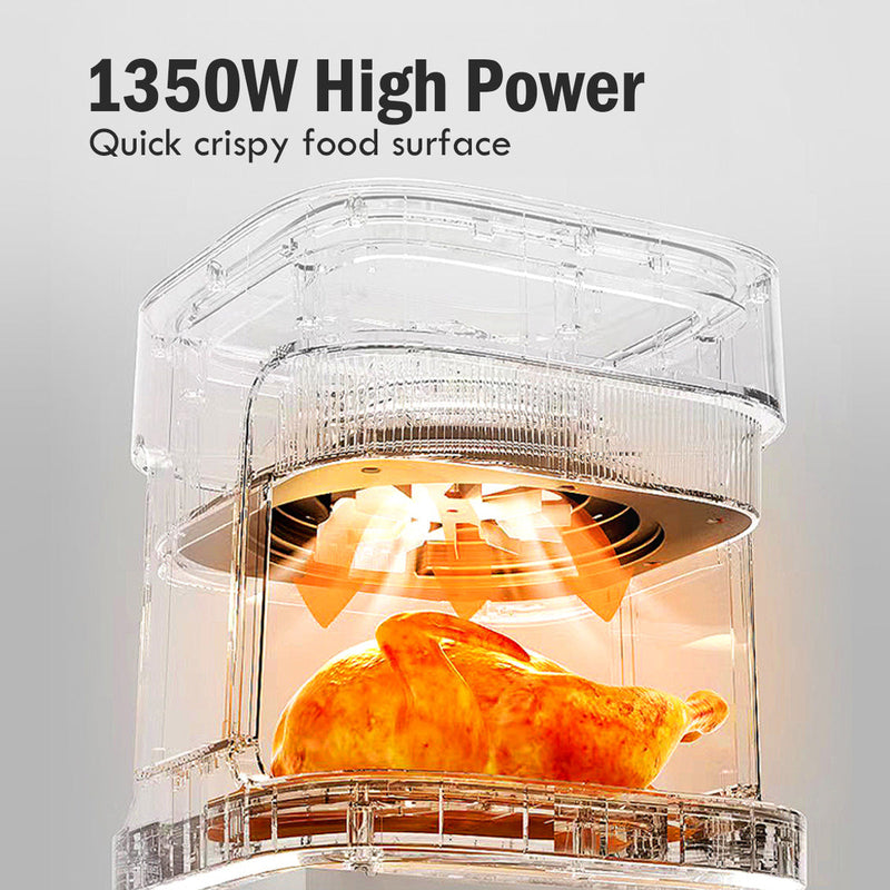 PowerPac 4.8L Glass Basket Air Fryer PPAF345