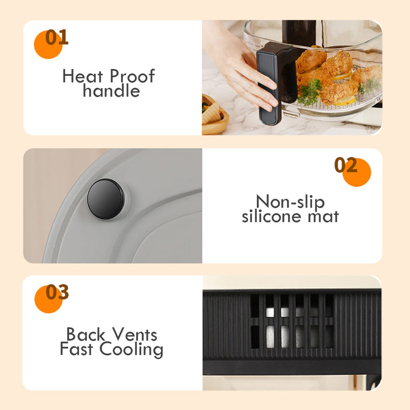 PowerPac 4.8L Glass Basket Air Fryer PPAF345