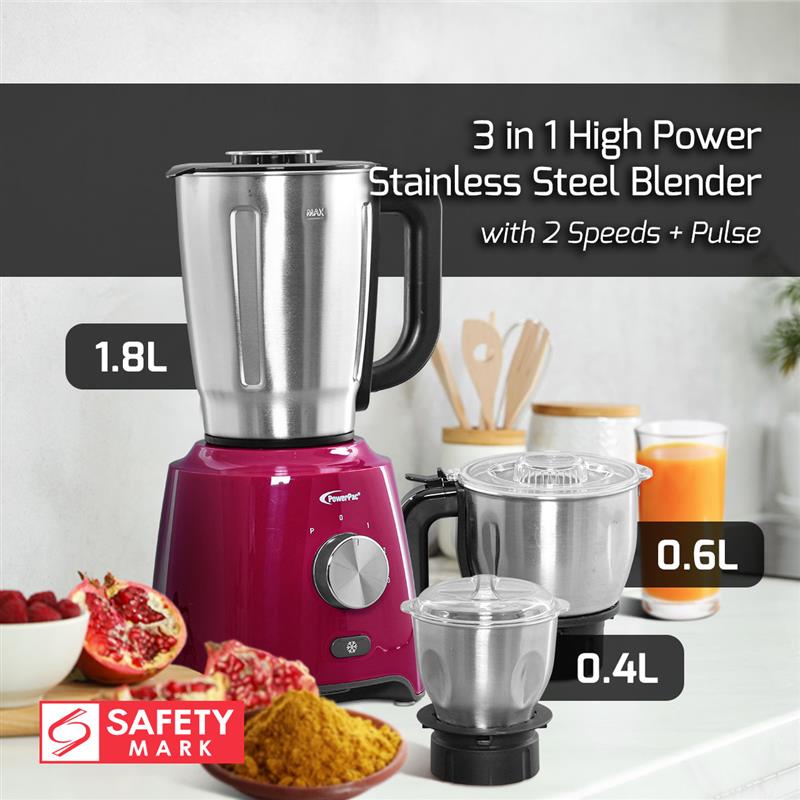 PowerPac 3-in-1 Stainless Steel Blender PPBL906