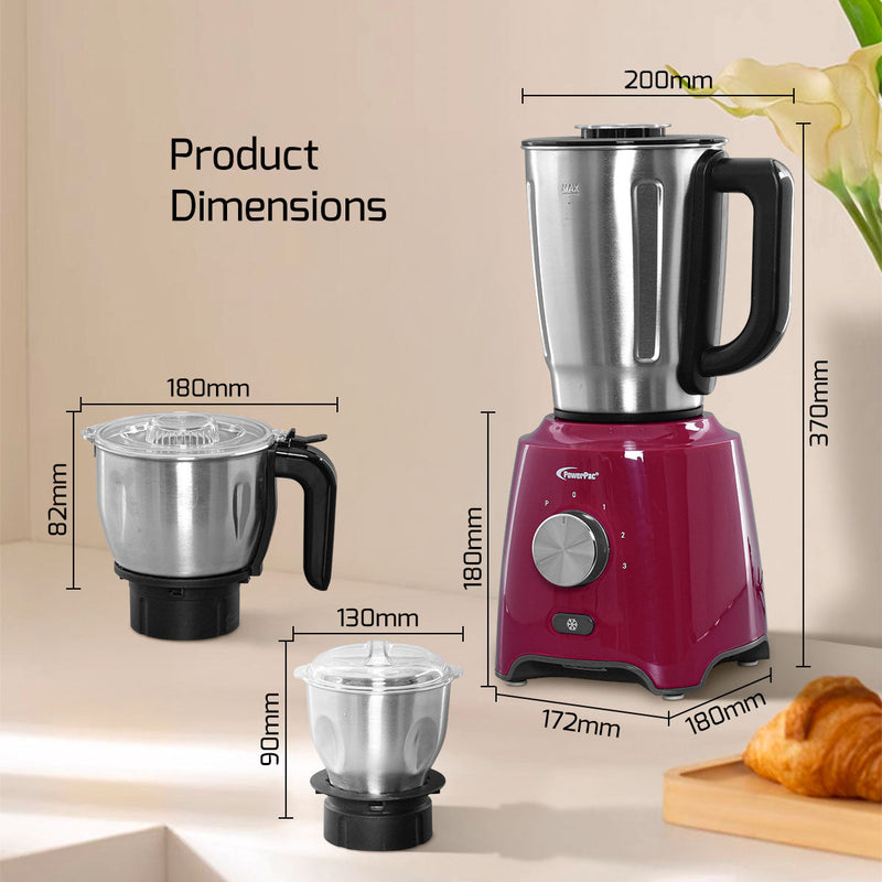 PowerPac 3-in-1 Stainless Steel Blender PPBL906