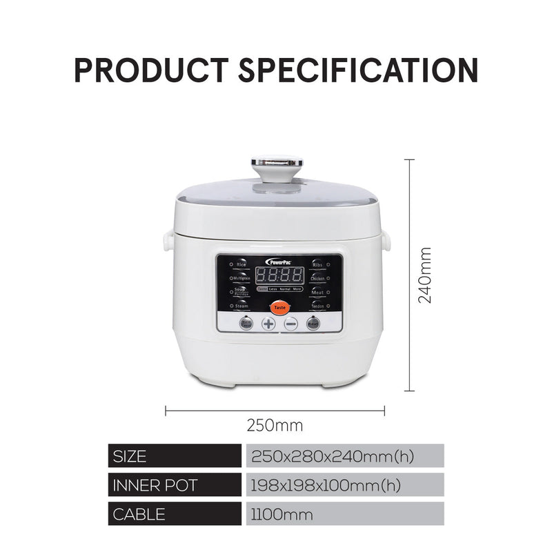 PowerPac 2.5L Electric Pressure Cooker PPC295