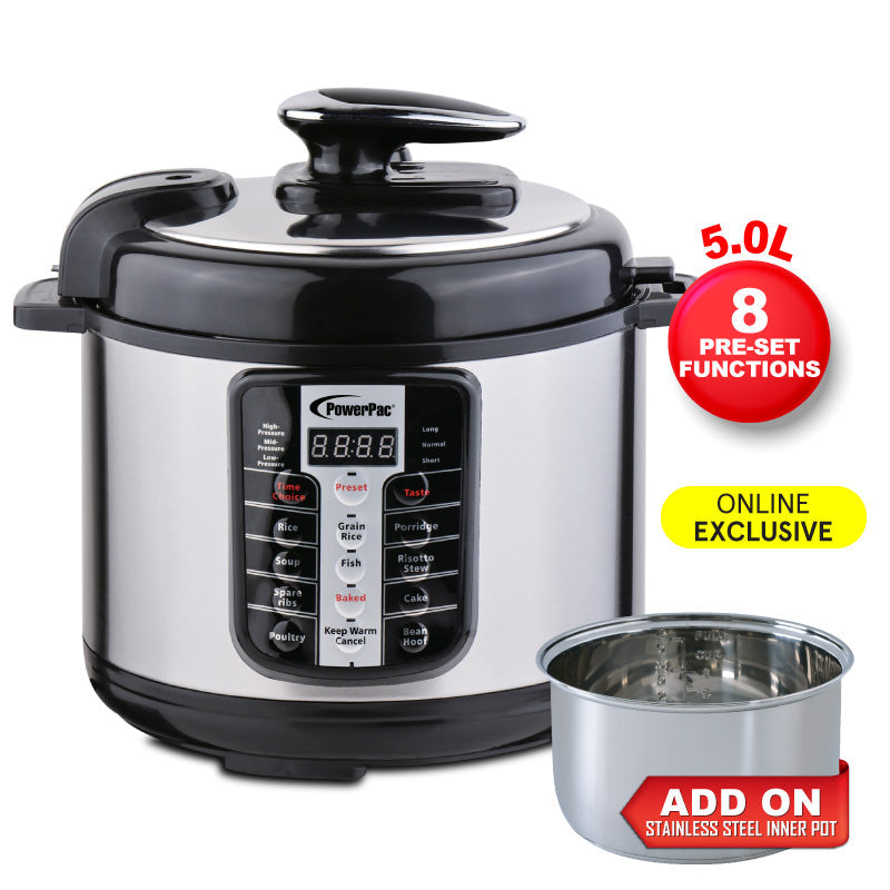 PowerPac 5.0L Electric Pressure Cooker PPC511+SSPOT