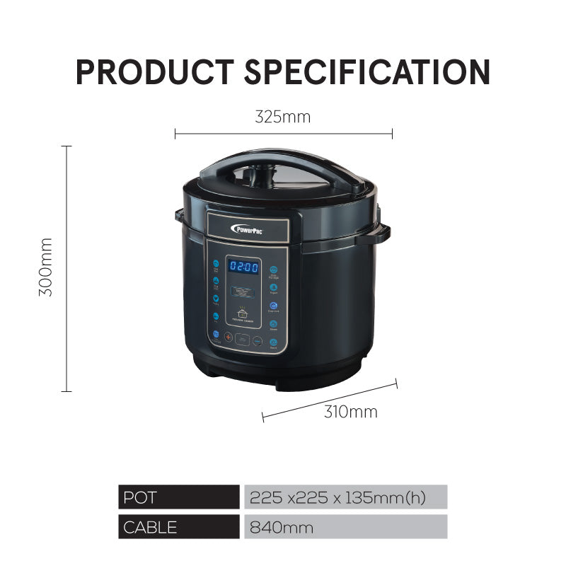 PowerPac 5.0L Electric Pressure Cooker PPC566