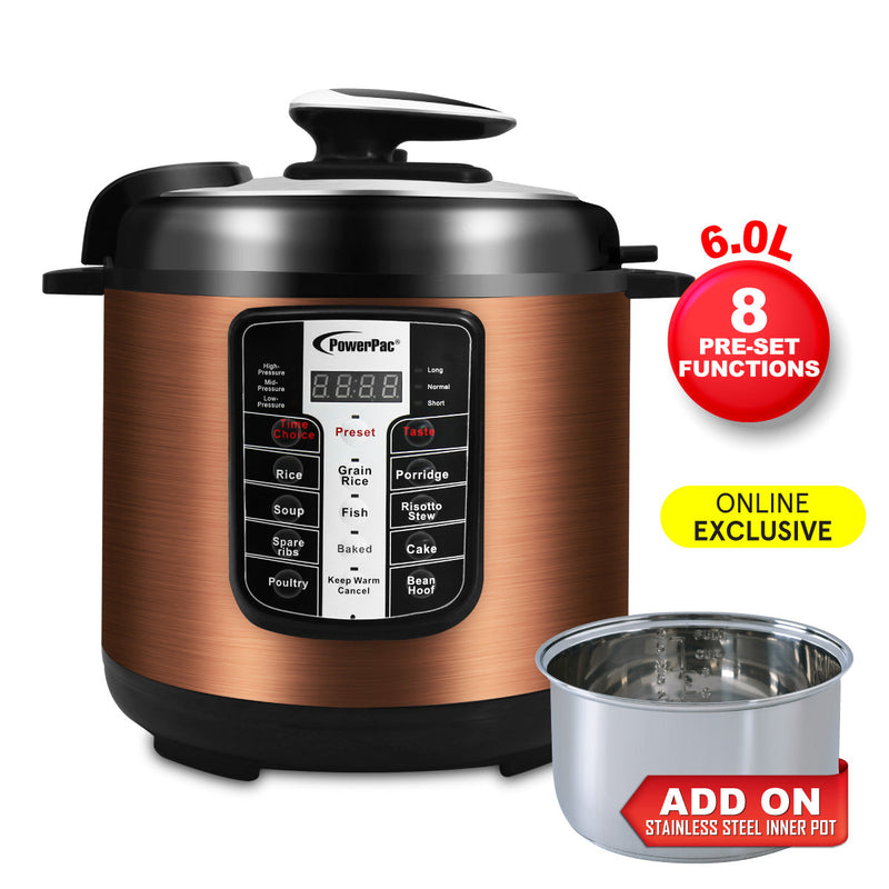 PowerPac 6L Electric Pressure Cooker PPC611+SSPOT