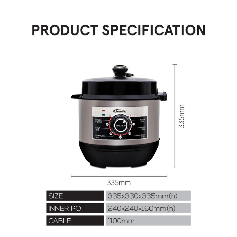 PowerPac 6L Electric Pressure Cooker PPC622