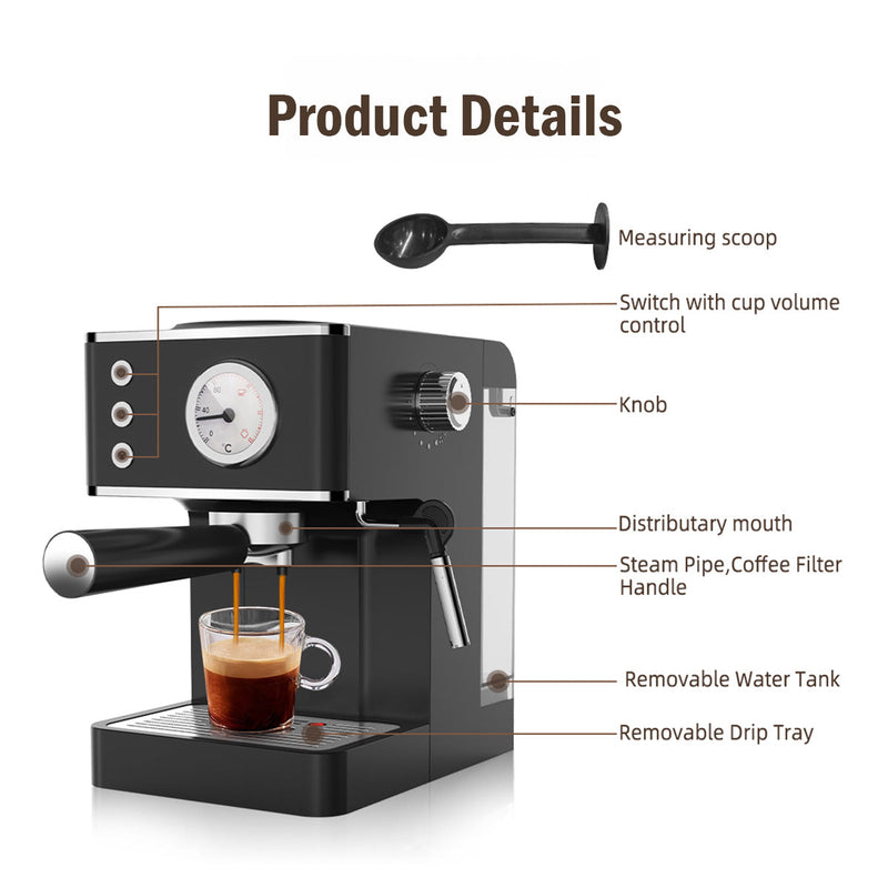 PowerPac 1.2L Espresso Coffee Machine PPCM331