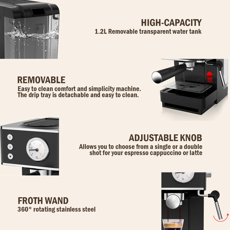 PowerPac 1.2L Espresso Coffee Machine PPCM331