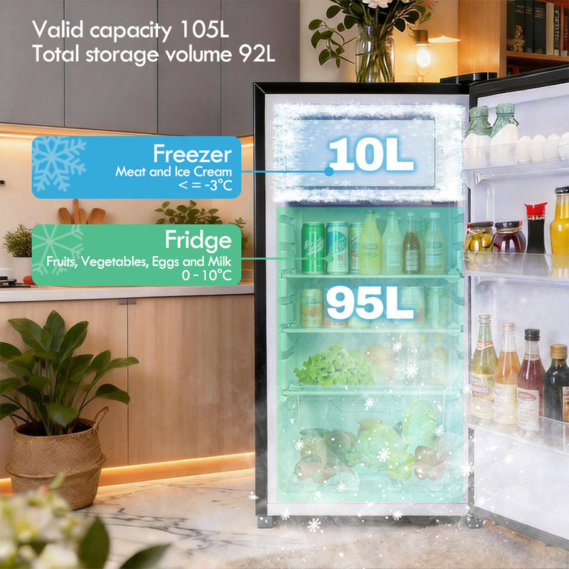 PowerPac 105L Bar Fridge With Lock PPF105