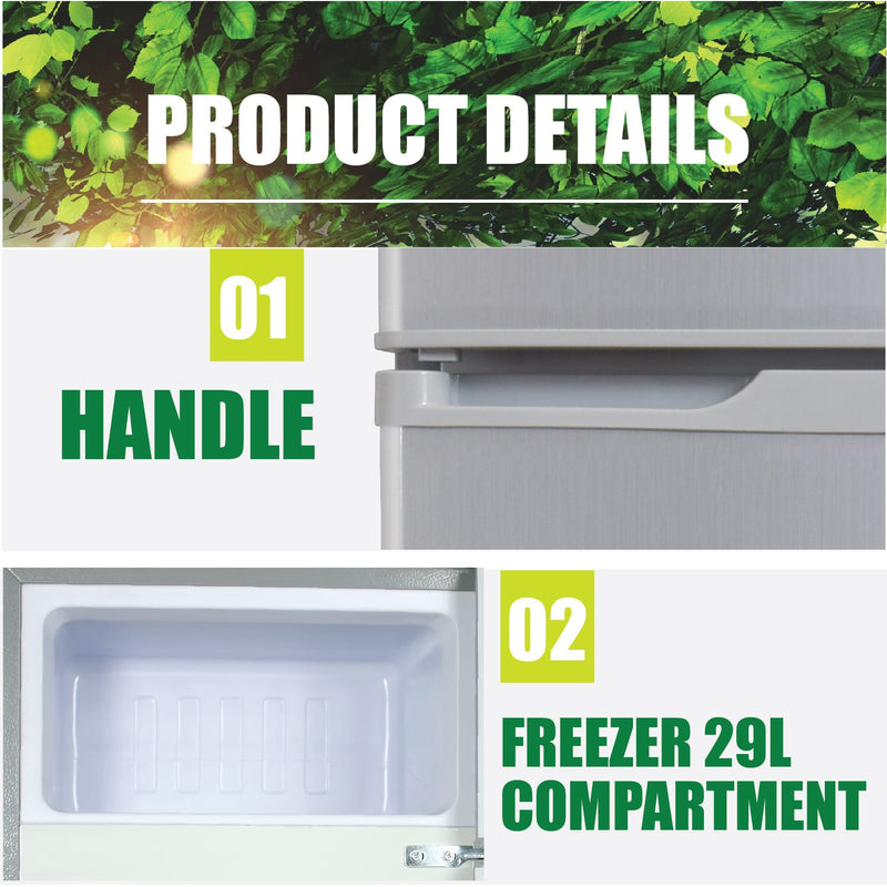 PowerPac 2-Door Mini Bar Fridge 71L Silver PPF85
