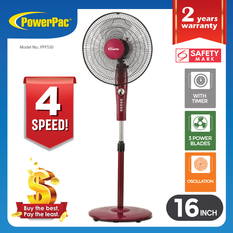 PowerPac 16" Stand Fan PPFS50