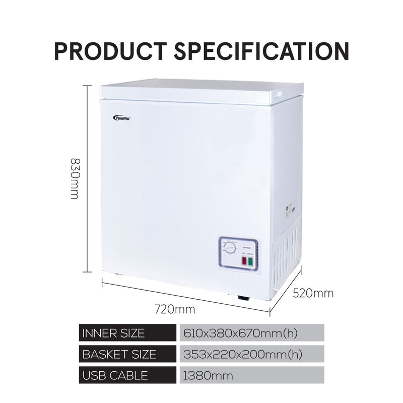 PowerPac 150L Chest Freezer PPFZ150