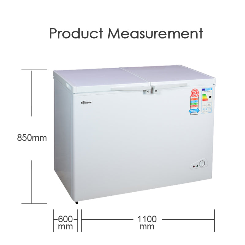 PowerPac 280L 2-Door Chest Freezer PPFZ280