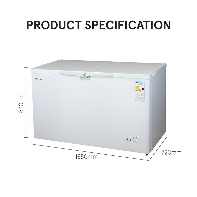 PowerPac 500L 2-Door Chest Freezer PPFZ500