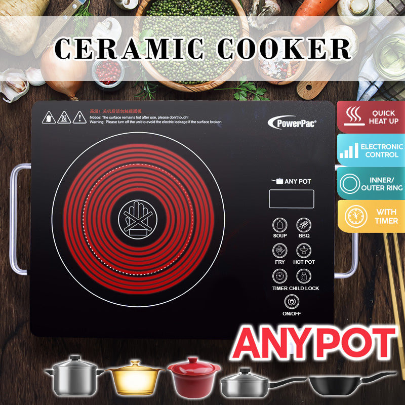 PowerPac 2000W Ceramic Infrared Cooker PPIC831A