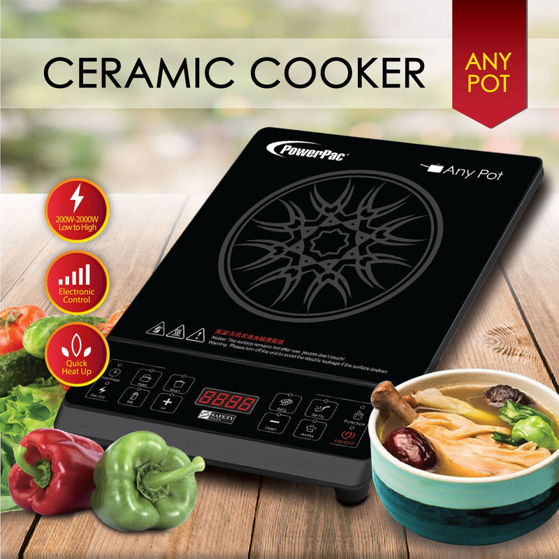 PowerPac 2000W Ceramic Cooker PPIC832