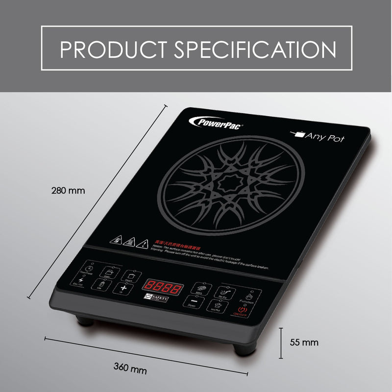PowerPac 2000W Ceramic Cooker PPIC832