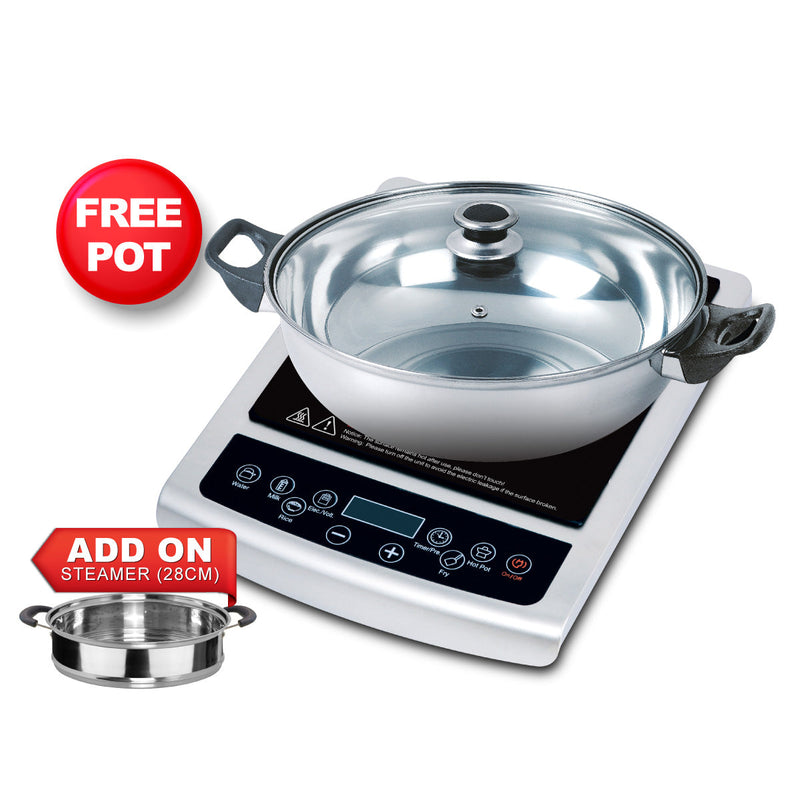 PowerPac Induction Cooker Steamboat with Steamer PPIC848+ Steamer