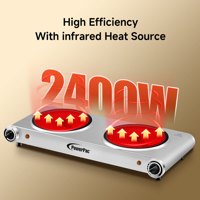 PowerPac Double Burner Ceramic Cooker PPIC862A
