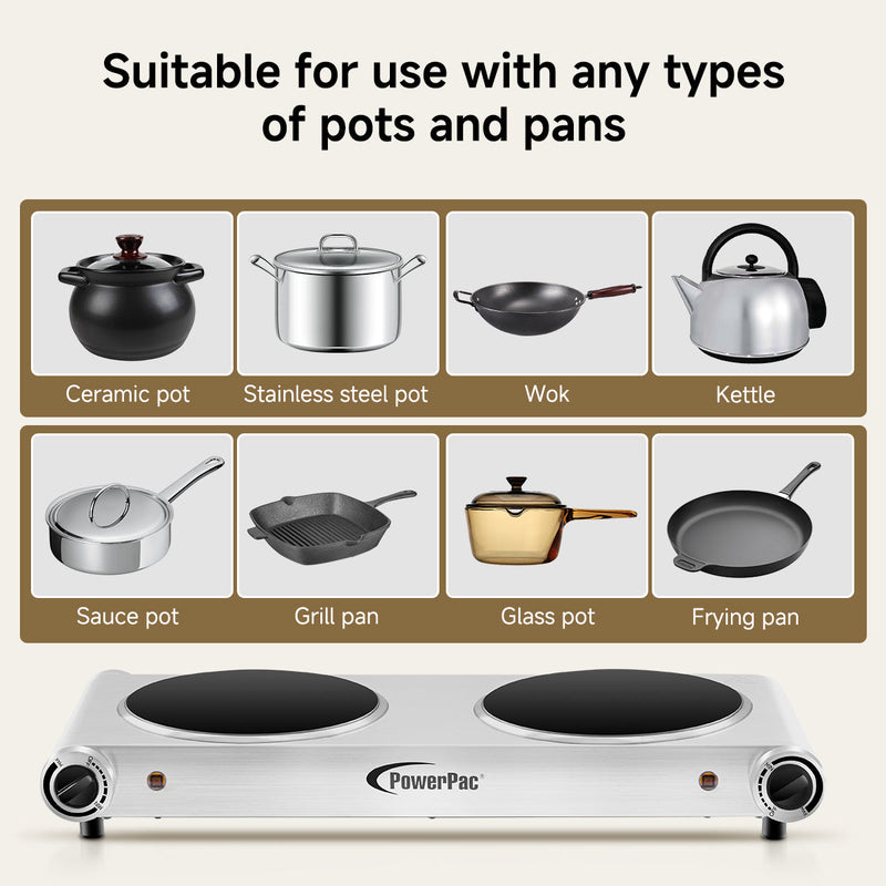 PowerPac Double Burner Ceramic Cooker PPIC862A