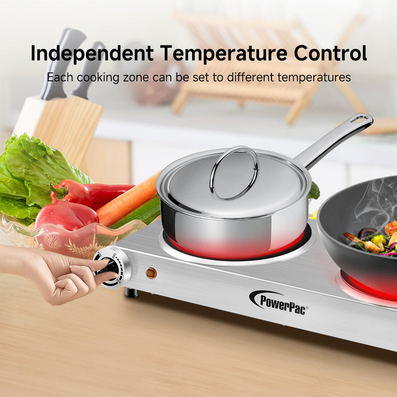 PowerPac Double Burner Ceramic Cooker PPIC862A
