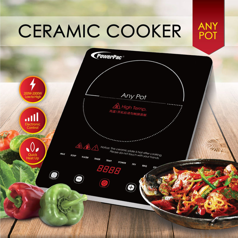 PowerPac 2000W Ceramic Cooker PPIC880