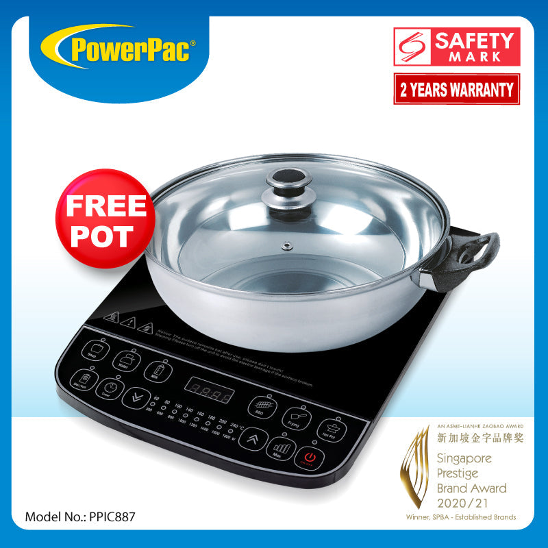 PowerPac Steamboat Induction Cooker with Pot PPIC887