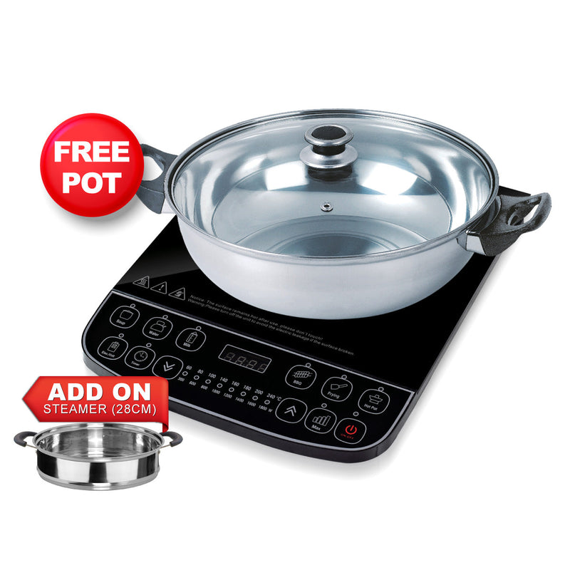 PowerPac 2000W Induction Cooker with Steamer PPIC887