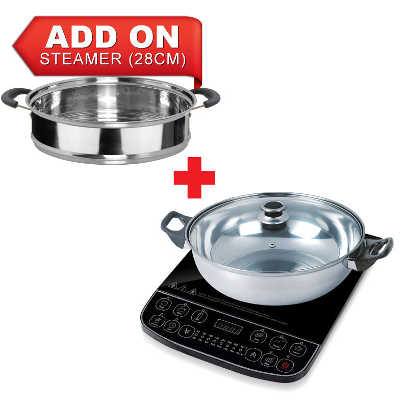 PowerPac 2000W Induction Cooker with Steamer PPIC887