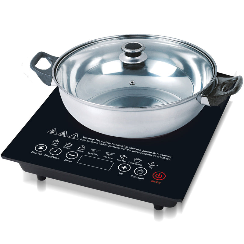 PowerPac Steamboat Induction Cooker with Stainless Steel Pot PPIC888A
