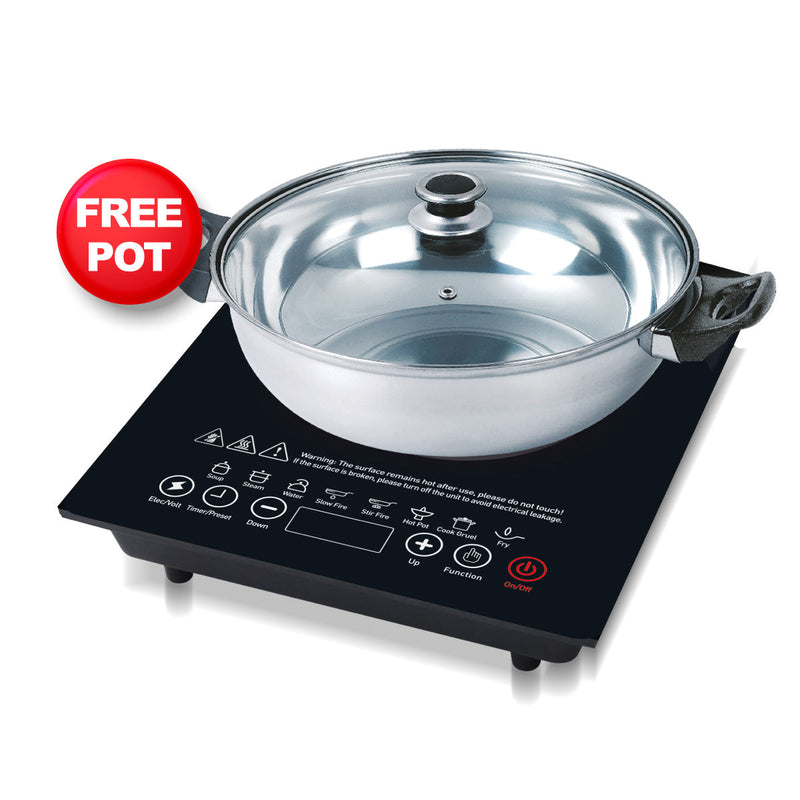 PowerPac Steamboat Induction Cooker with Stainless Steel Pot PPIC888A