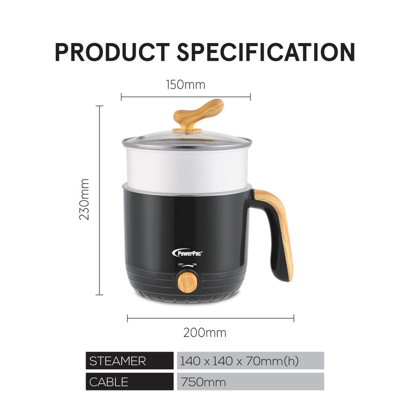 PowerPac 1.2L Stainless Steel Multi Cooker PPJ2012