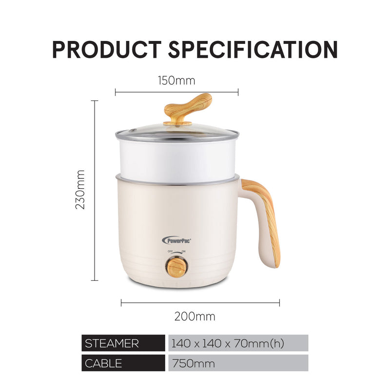 PowerPac 1.2L Stainless Steel Multi Cooker PPJ2012