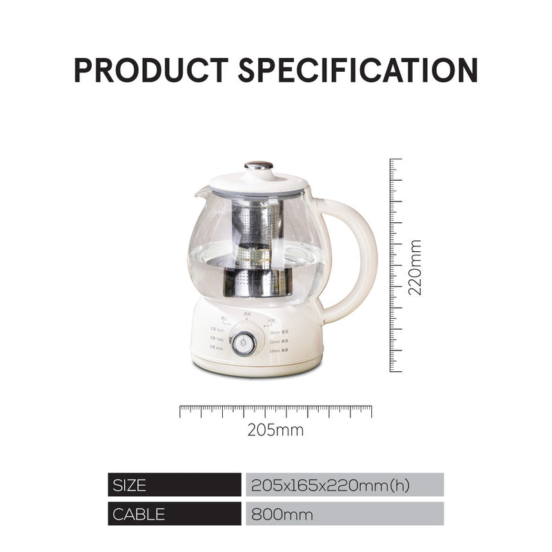 PowerPac 1.0L Electric Health Kettle Jug PPJ2017