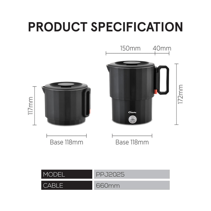 PowerPac 1.0L Foldable Travel Multi Cooker PPJ2025