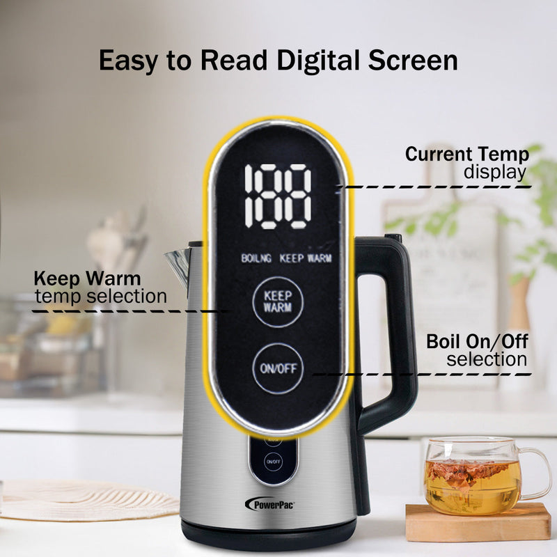 PowerPac 1.7L Digital Kettle Jug PPJ2032