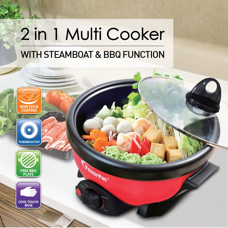 PowerPac 2L 2-in-1 Multi Cooker Steamboat PPMC181