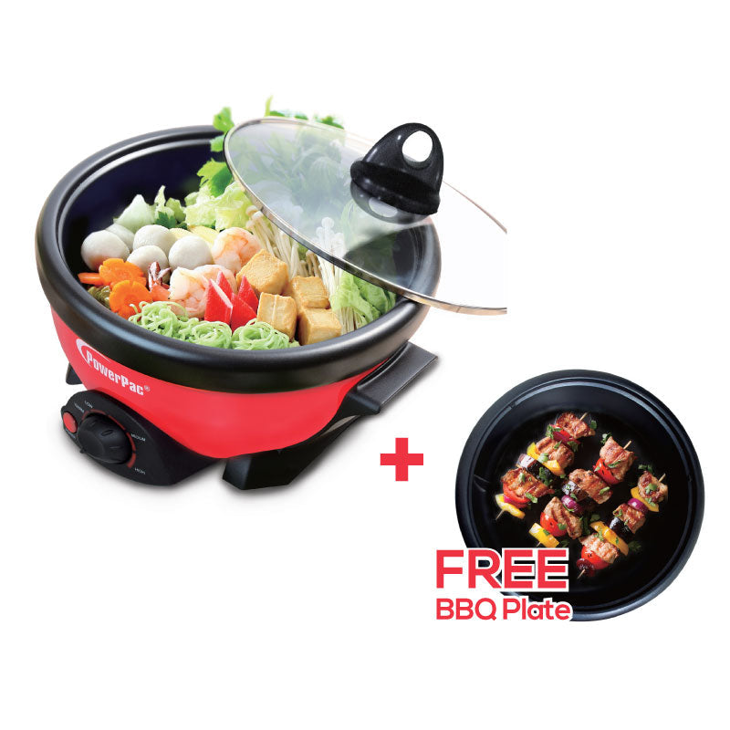 PowerPac 1.1L 2-in-1 Steamboat & BBQ Multi Cooker PPMC182