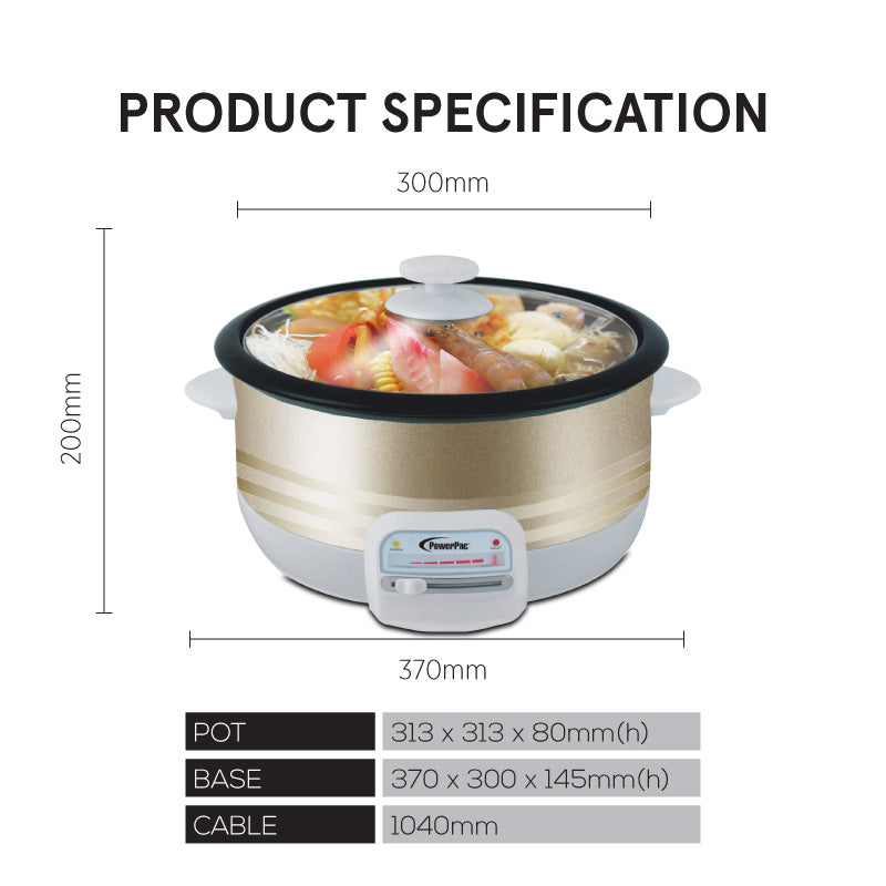 PowerPac 3.5L Steamboat & Multi Cooker PPMC28G