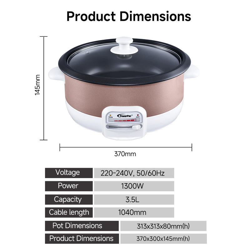 PowerPac 3.5L Steamboat & Multi Cooker PPMC28G