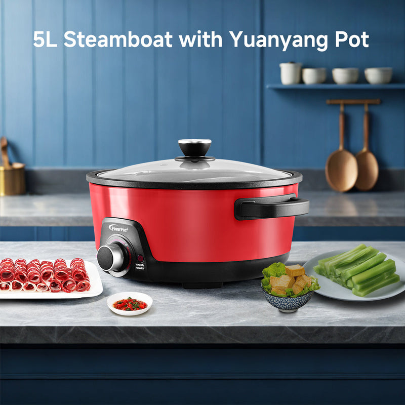 PowerPac 5L Steamboat & Multi Cooker with Yuanyang Pot PPMC633