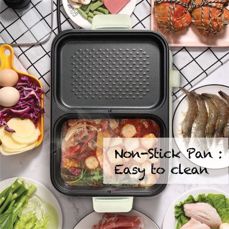 PowerPac 1L 2-in-1 Steamboat & BBQ Multi Cooker PPMC728