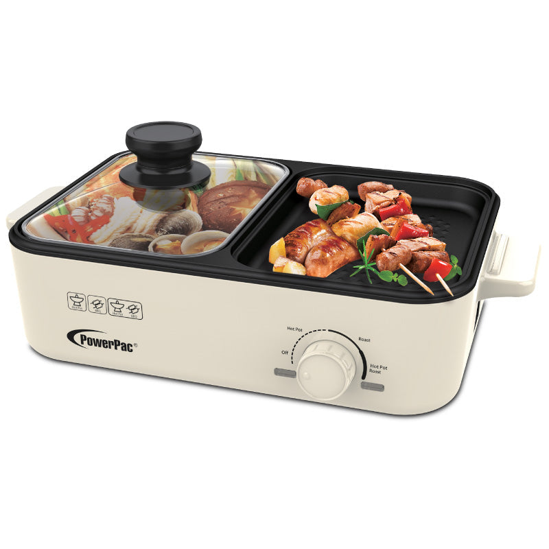 PowerPac 1L 2-in-1 Steamboat & BBQ Multi Cooker PPMC728