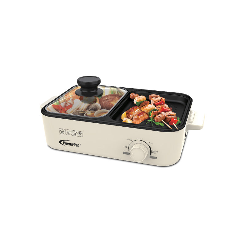 PowerPac 1L 2-in-1 Steamboat & BBQ Multi Cooker PPMC728