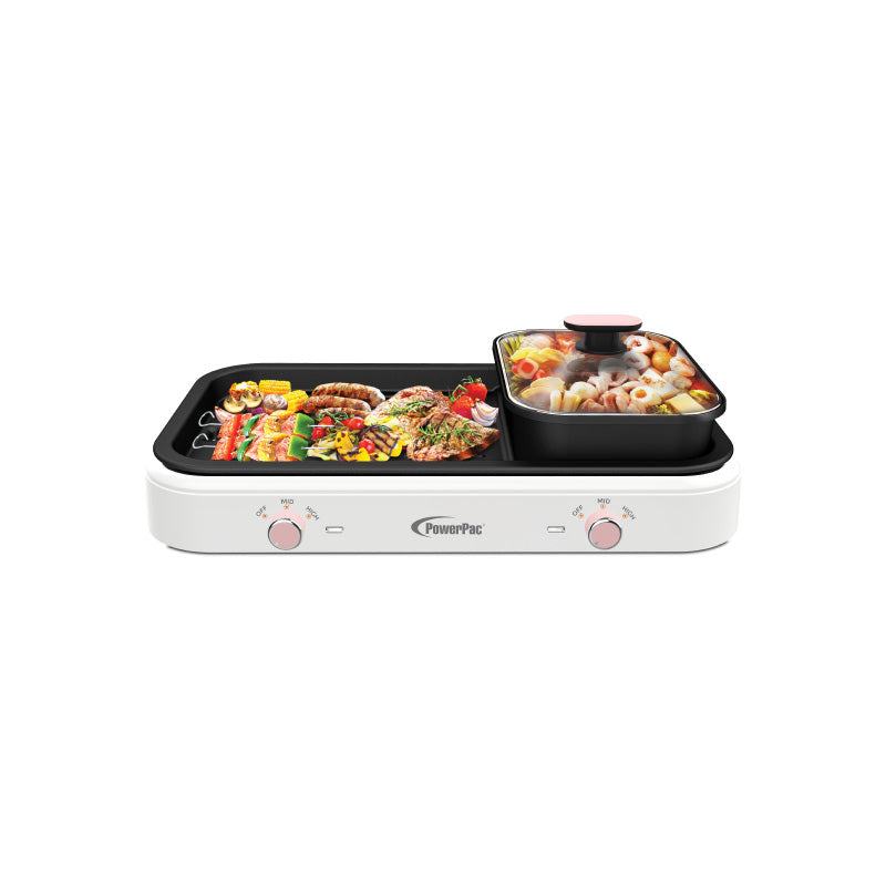 PowerPac 1.8L 2-in-1 Steamboat & BBQ Grill Multi Cooker PPMC763