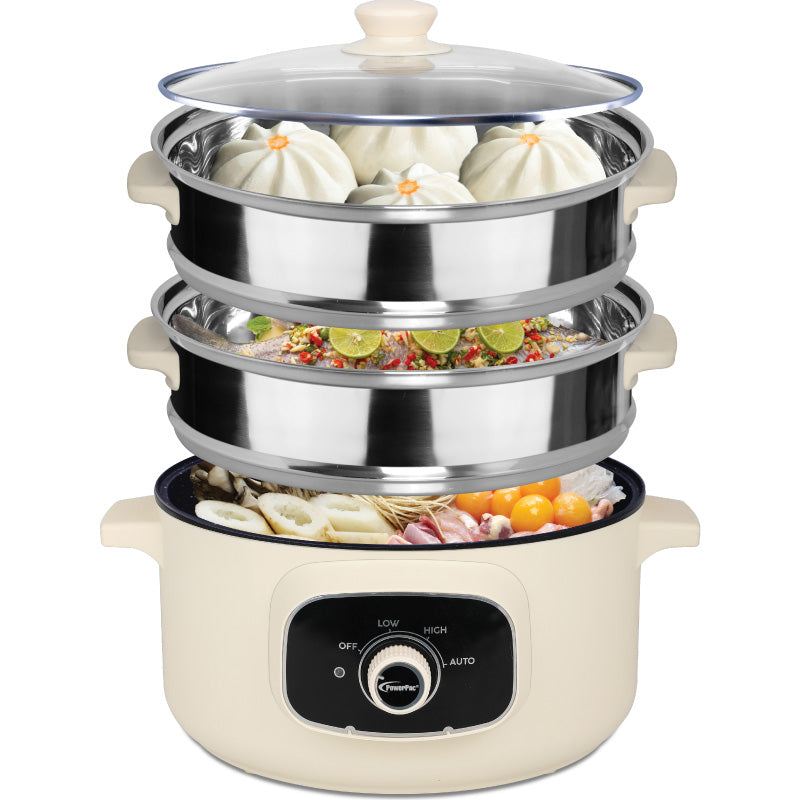 PowerPac 9.5L Multi Function Food Steamer PPMC787S