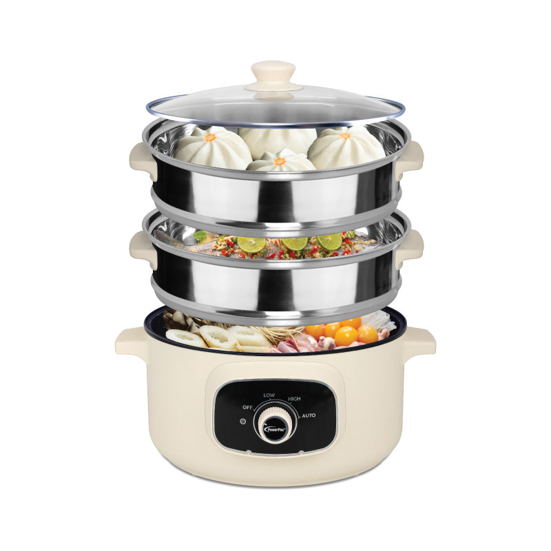 PowerPac 9.5L Multi Function Food Steamer PPMC787S